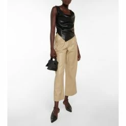 Nanushka Petra Draped Faux Leather Top