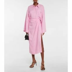 Nanushka Caisa Linen Cropped Shirt