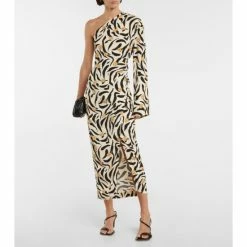 Nanushka Florence One-shoulder Wrap Midi Dress