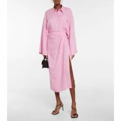 Nanushka Linen Midi Skirt