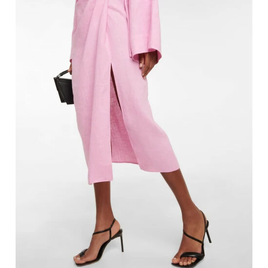 Nanushka Linen Midi Skirt 4 Nanushka Linen Midi Skirt - Image 4