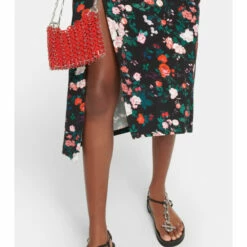 Paco Rabanne Floral Draped Jersey Midi Dress -Paco Rabanne Elegant Store unnamed file 93