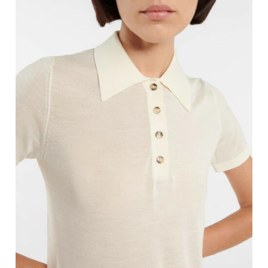 Nanushka Hatti Sheer Wool Polo Shirt 3 Nanushka Hatti Sheer Wool Polo Shirt - Image 3