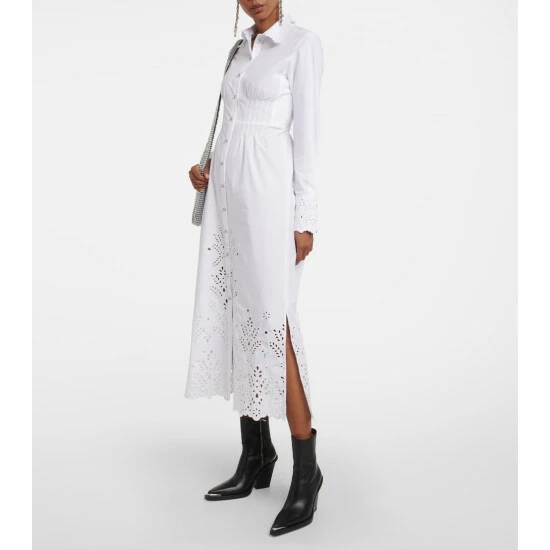 Paco Rabanne Broderie Anglaise Cotton Shirt Dress 1 Paco Rabanne Broderie Anglaise Cotton Shirt Dress